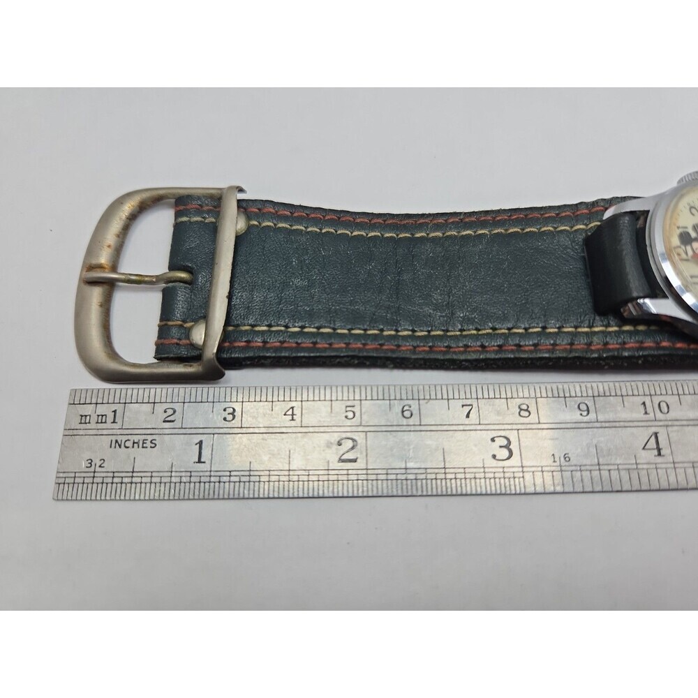 Vintage Bradley Mickey Mouse Swiss Made Walt Disney Mechanical Watch Blue Strap - Picture 11 of 14